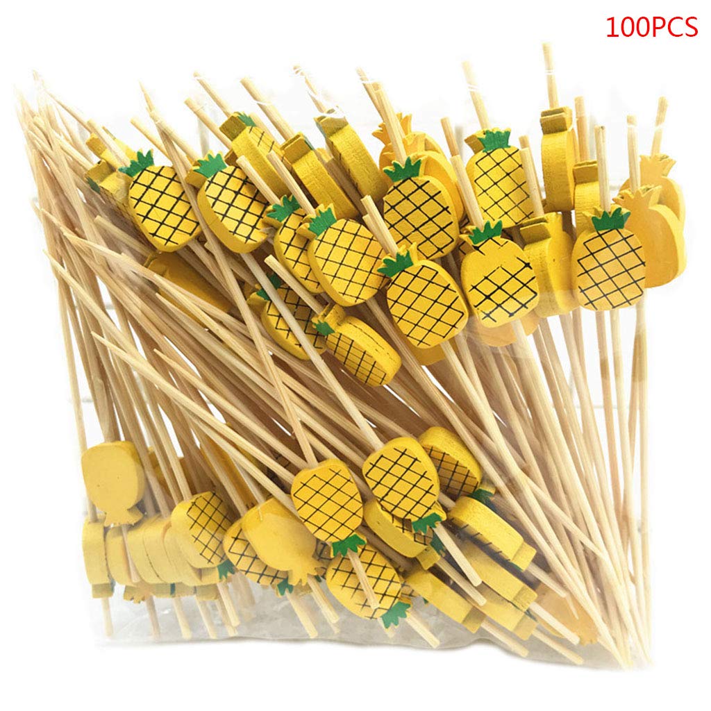 100 Stuzzicadenti Da Cocktail In Bambù Con Cuore - 12 Cm, Per Antipasti E Frutta, Inodori - 4