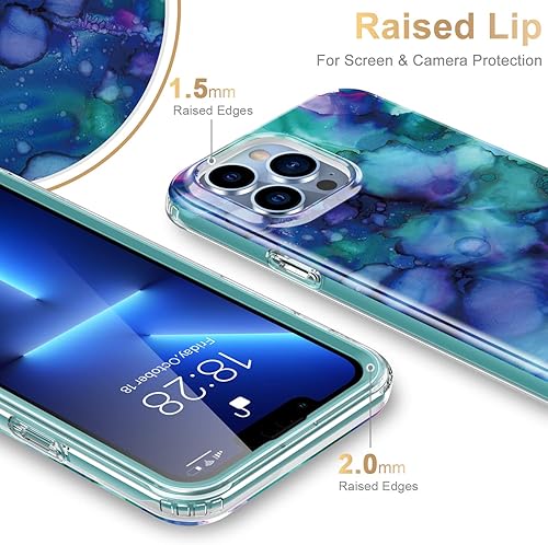 Miniatura 5 de ESDOT - Funda para iPhone 13 Pro Max, con protector de pantalla integrado, funda de grado militar con diseño de moda para mujeres y niñas, funda de