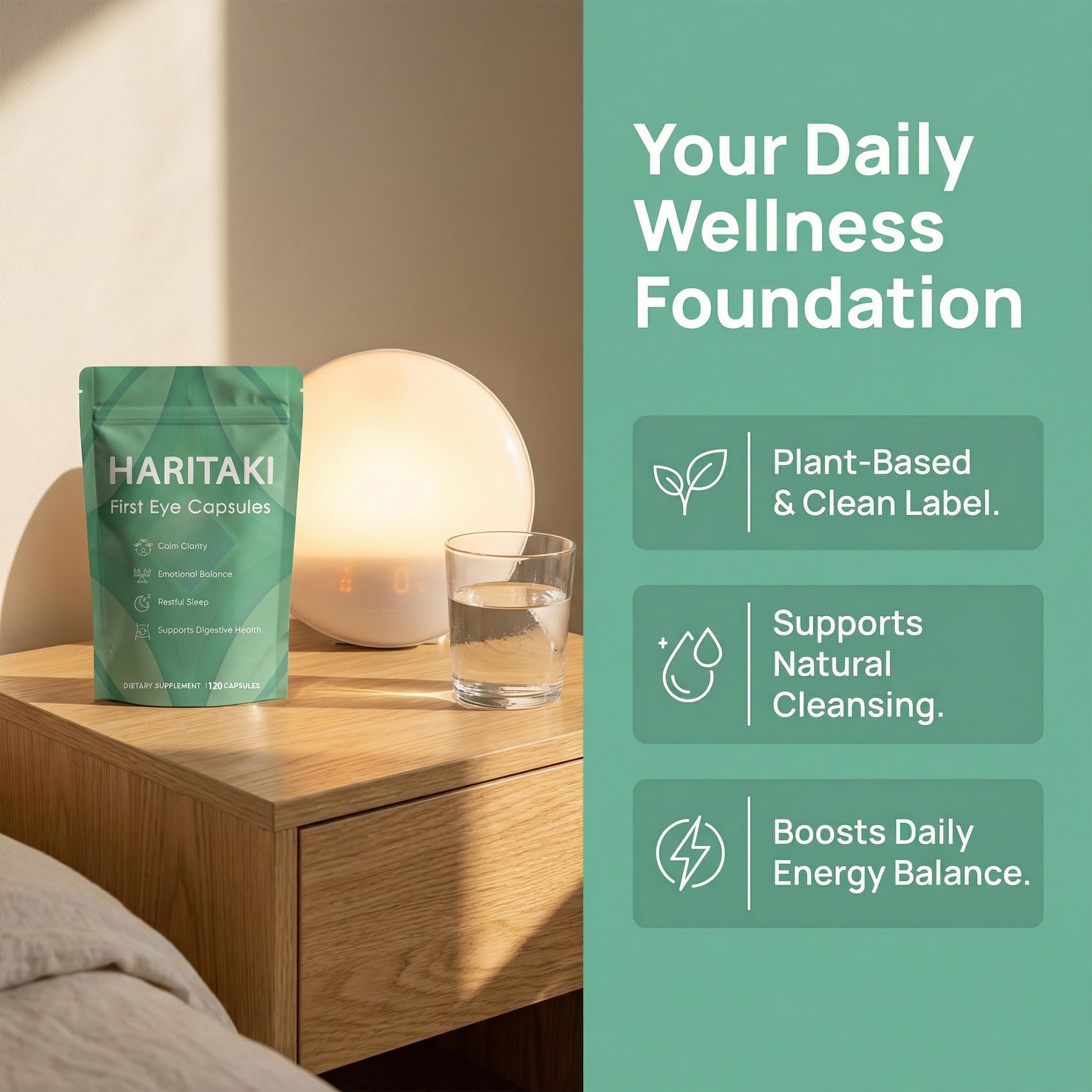 Haritaki First Eye Capsules Organic – Digestive & Daily Wellness Support with Terminalia Chebula Fruit Extract, Clean Label Daily, Non GMO, Vegan 120 Capsules (1) — Amazon image 6