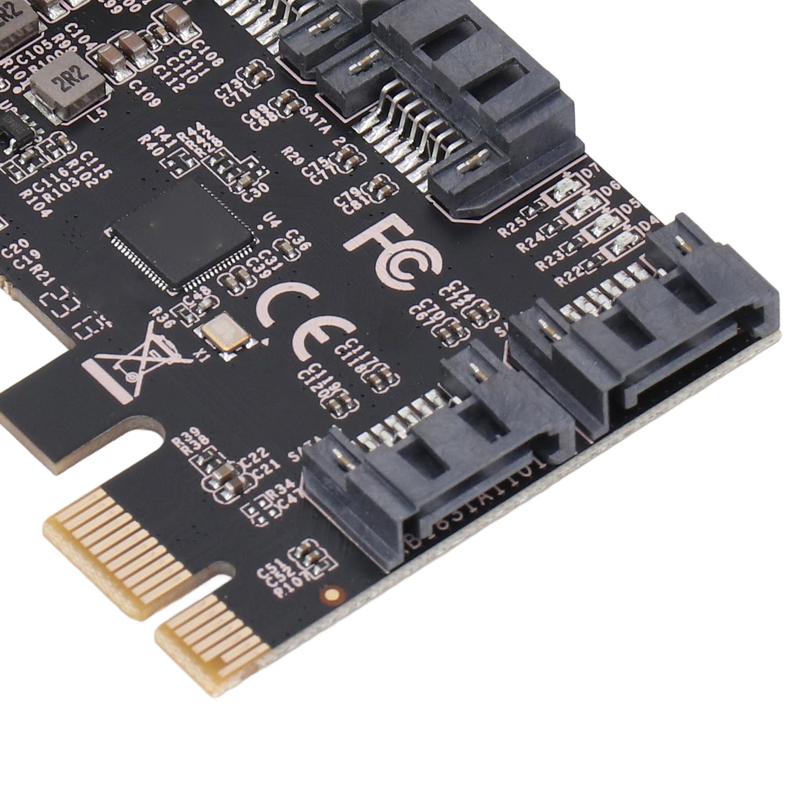 Carte D'extension PCI-E SATA 4 Ports PCI-E X1 vers SATA 3.0, Carte Contrôleur 6Gbps, Adaptateur PCI Express SATA3 Haute Vitesse pour Ordinateur de Bureau