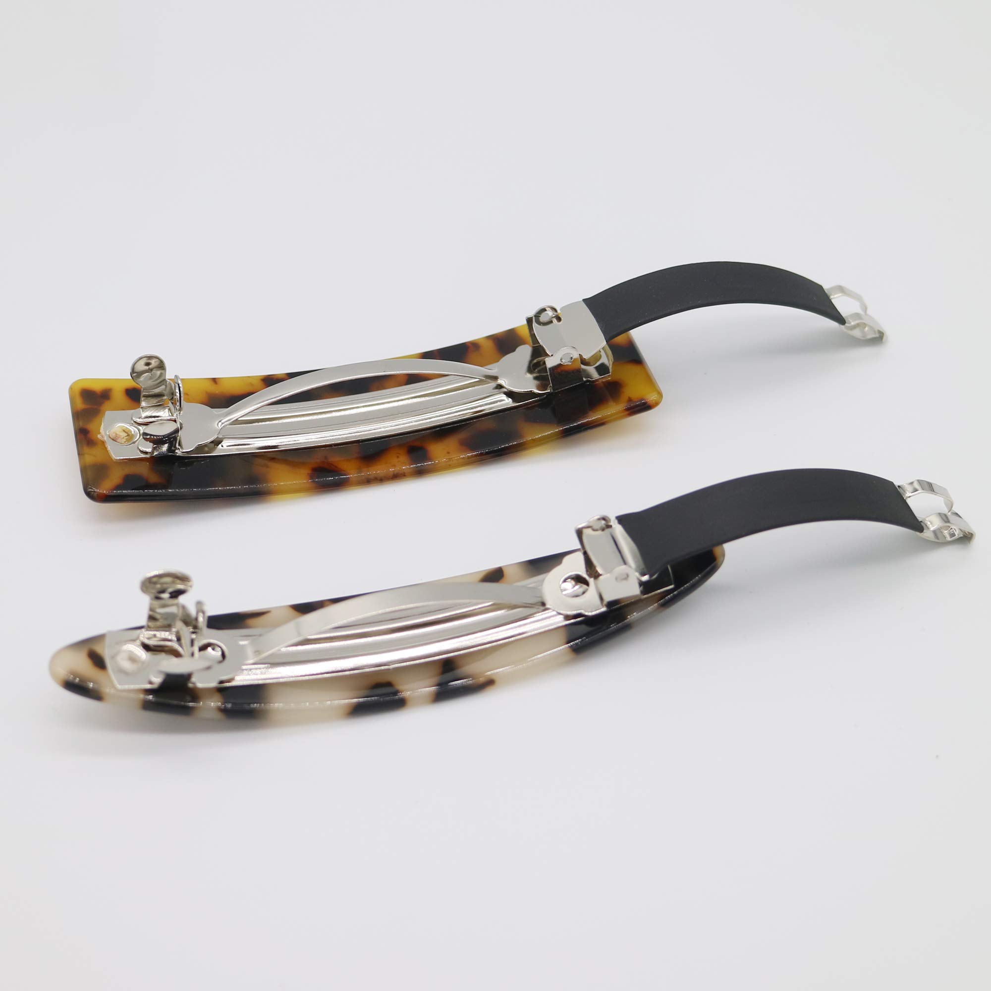 4 Pcs Elegant Rectangle and oval Barrette Acetic Acid French