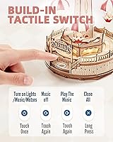 Vista 4 de ROKR Rompecabezas 3D de madera para adultos - Kits de caja de música de madera con LED - Kits de modelo de madera para construir - Rompecabezas 3D