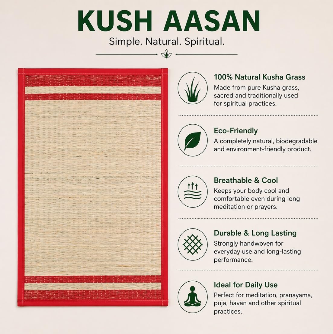 Kusha Grass Mat - Pooja Aasan for Meditation -4 Kusha Grass Mat - Pooja Aasan for Meditation -4