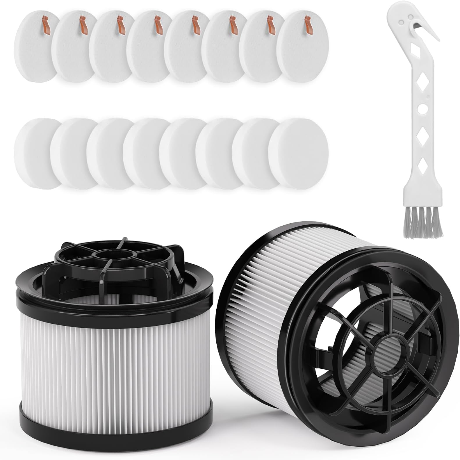 18 PCS LVAC-200 Vacuum Filter Replacement, Compatible with Levoit LVAC-200 Cordless Stick Vacuum Cleaner (Model No. LSV-V201-WUS), 8 Pre-Motor Filters and 2 Post-Motor Filters