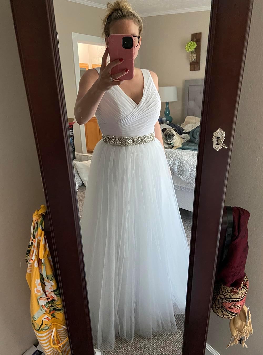 EllieHouse A Line Long Full Bridesmaid Tulle Skirt for Wedding Evening Party Prom P68