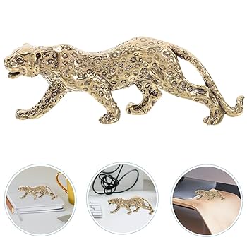 Amazon.com: VOSAREA Brass Statue Retro Leopard Statue