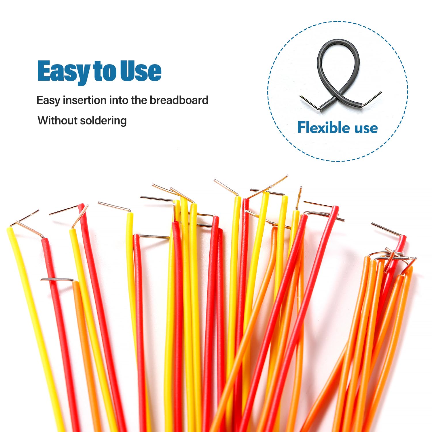 VooGenzek 840 Pezzi U Shape Jumper Wires, Breadboard flessibile senza saldatura Cavi, Breadboard Jumper Wires Filo, con 2 Pezzi Pinzette, per Breadboard Prototipi Circuiti
