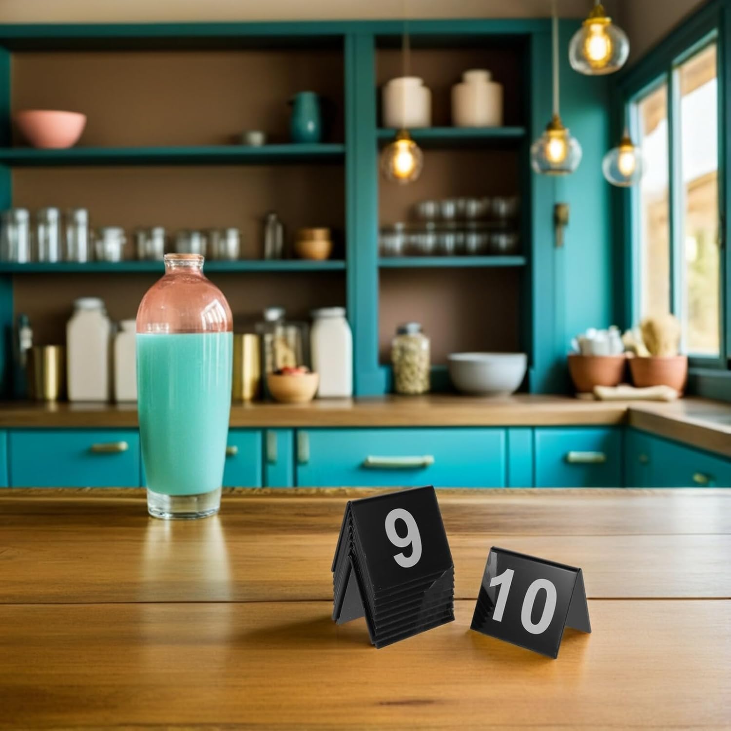 アクリル製テーブル番号ホルダー 1～100 両面表示 V字型テントカード 結婚式 レストラン 宴会用テーブルサイン 100枚セット5