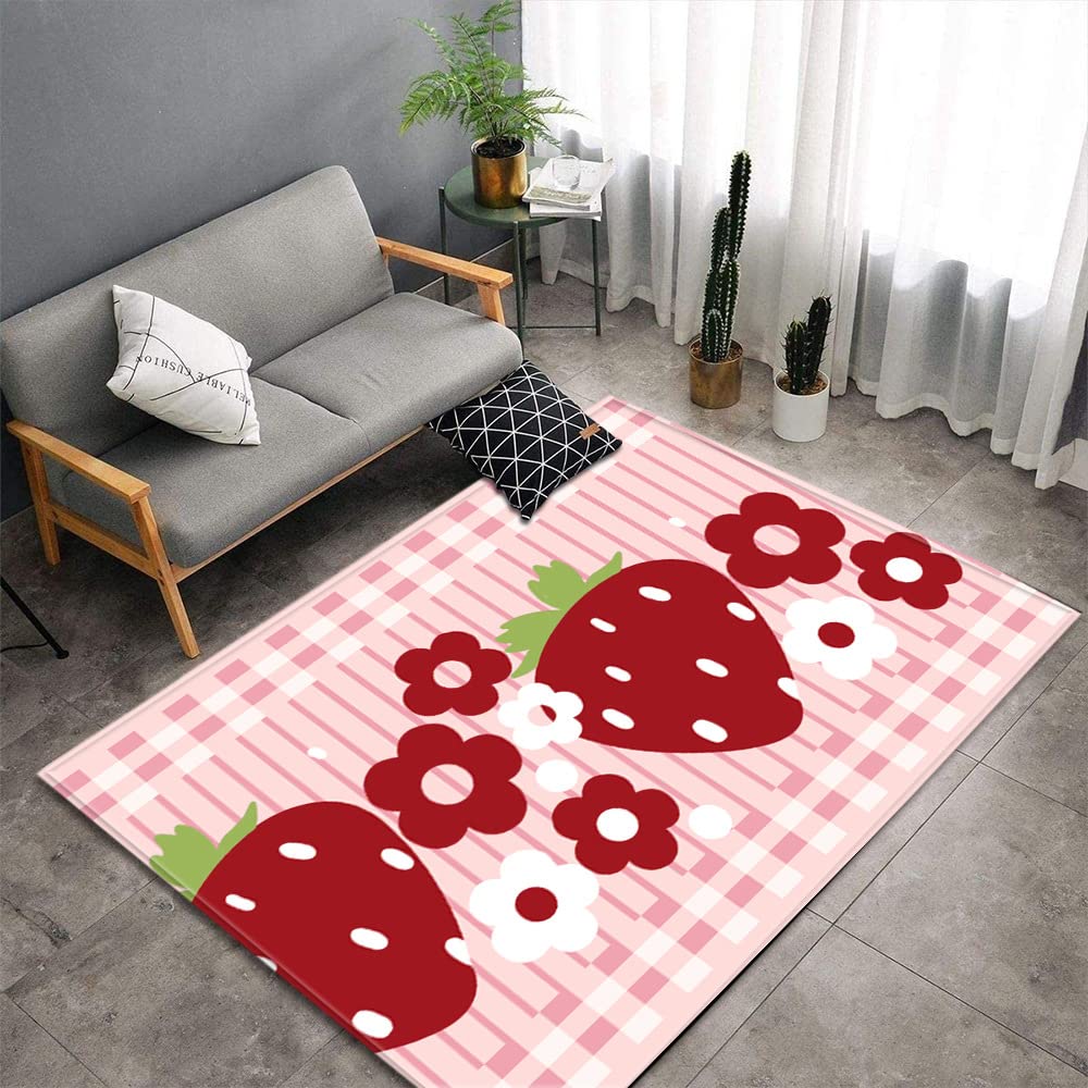 strawberry　マットレス Amazon.com: Strawberry Area Rug 2'x3' Cartoon Fruit Theme Throw