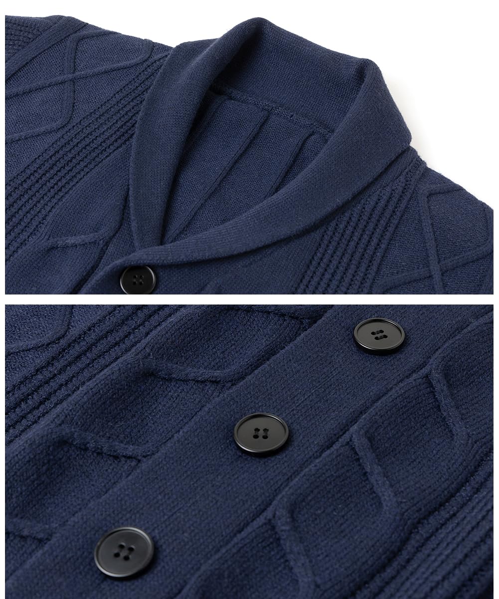 Chaleco Cardigan Hombre Manga Larga Tejido Cálido Otoño Invierno