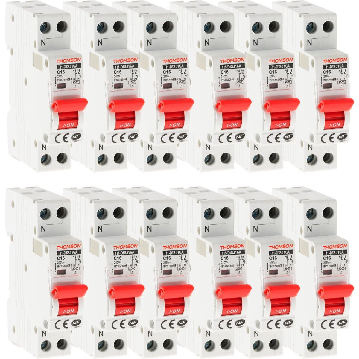 Lot de 10 disjoncteurs automatiques Ph+N raccordement Rapide 20A-4,5Ka-ABB