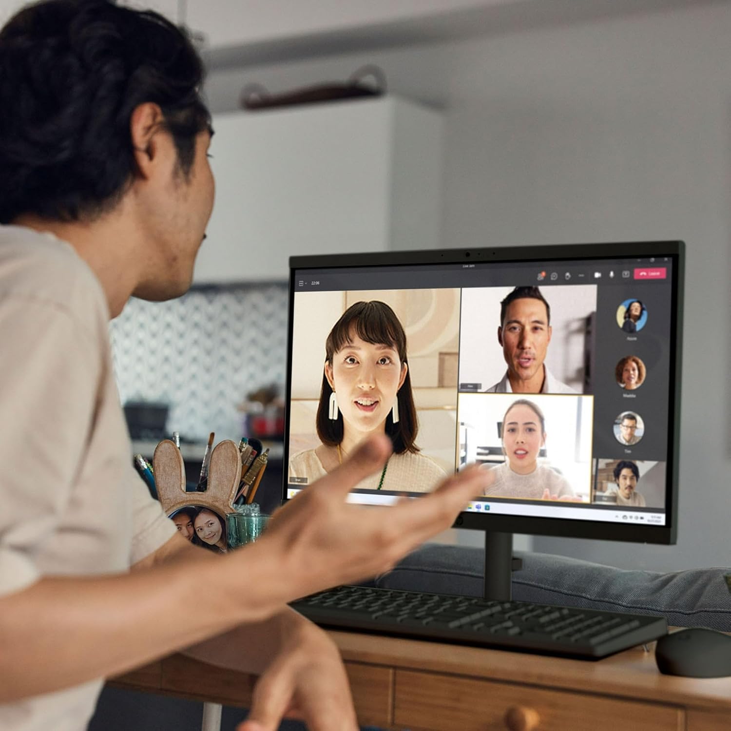 HP 22-DG000 All-in-One Desktop, 2024, 21.45" 1920 x 1080 IPS 60Hz, Intel Pentium Silver J5040 4-Core, Intel UHD Graphics, 32GB DDR4, 2TB SSD, Windows 10 Pro, Wi-Fi, BT 5.3, 720p Camera, Black