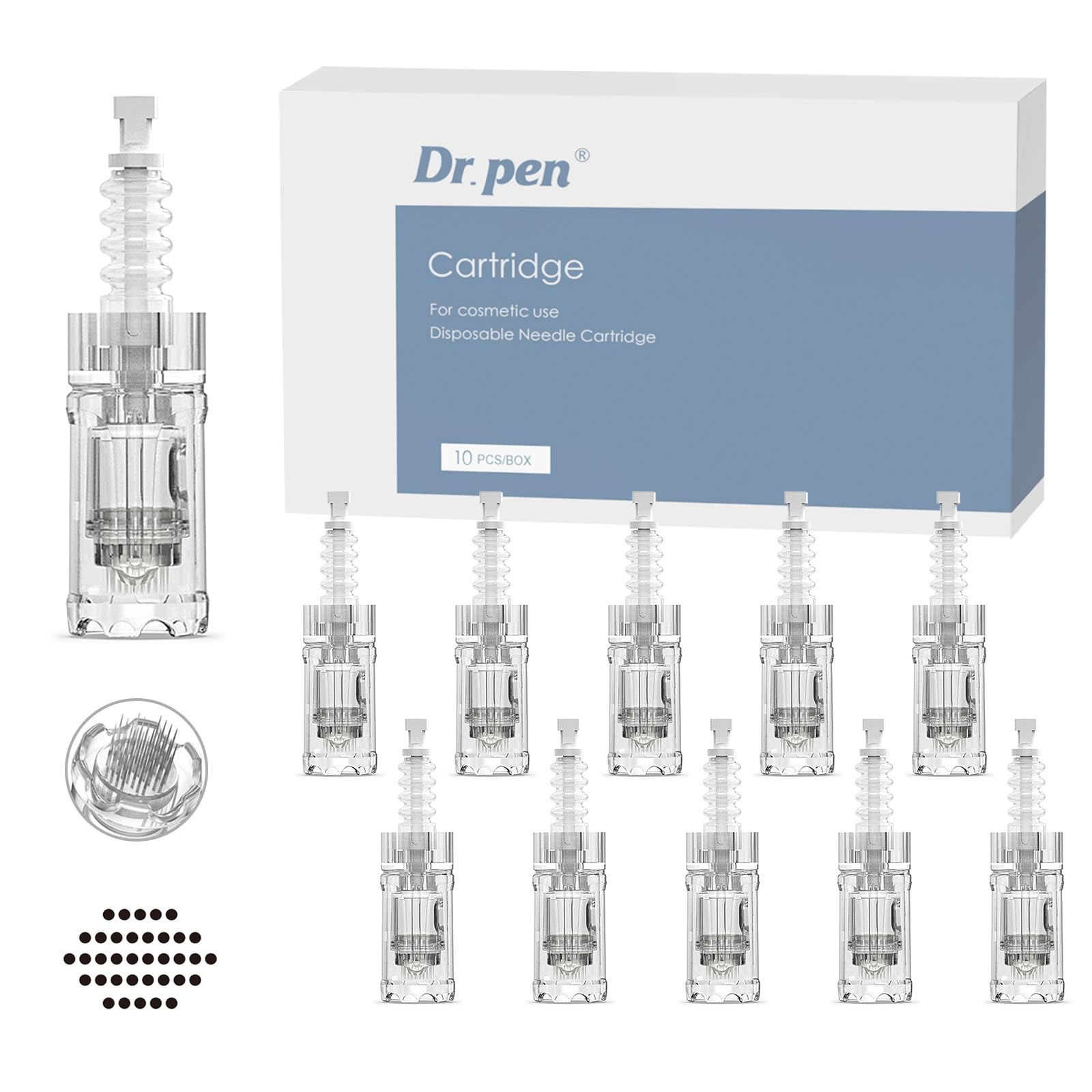 Microneedling Nadeln 36 Pins 10 Stück Ersatz Dermapen Nadeln Microneedling Nadelpatronen Microneedling Pen Ersatznadeln mit Bajonett-Schlitz für Dermapen A10,EN48-10-36P