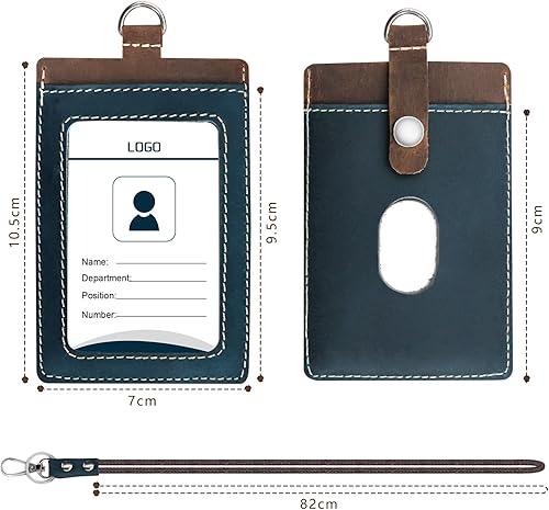 Vista 119 de Boshiho. Funda vertical, de piel, para tarjeta de identificación con cordón resistente., Bolso
