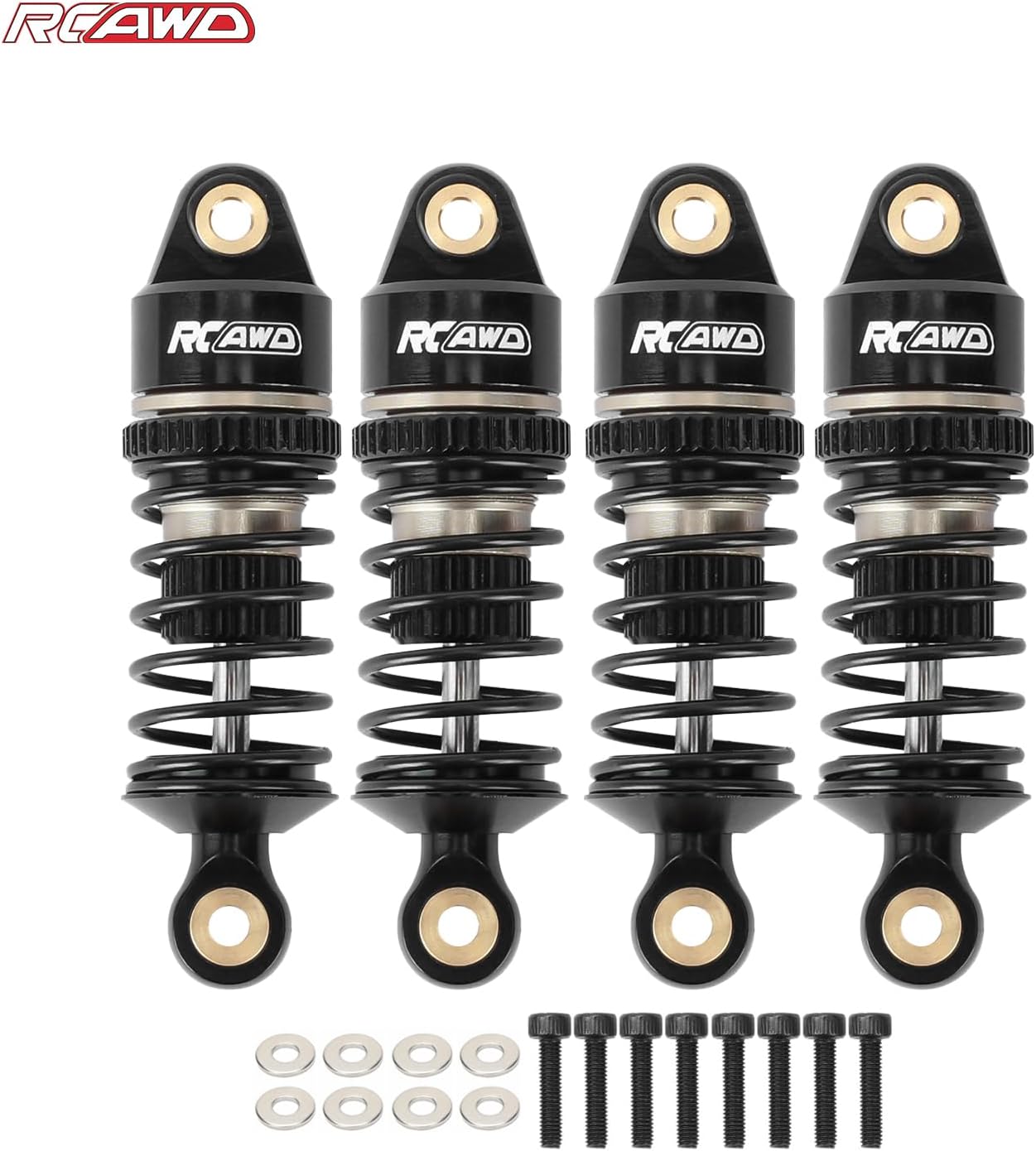 RCAWD RC Shocks Set for Losi 1/12 RC Racecar On-Road Car Upgrades, Front Rear Shock Absorbers Damper Parts Aluminum Titanium