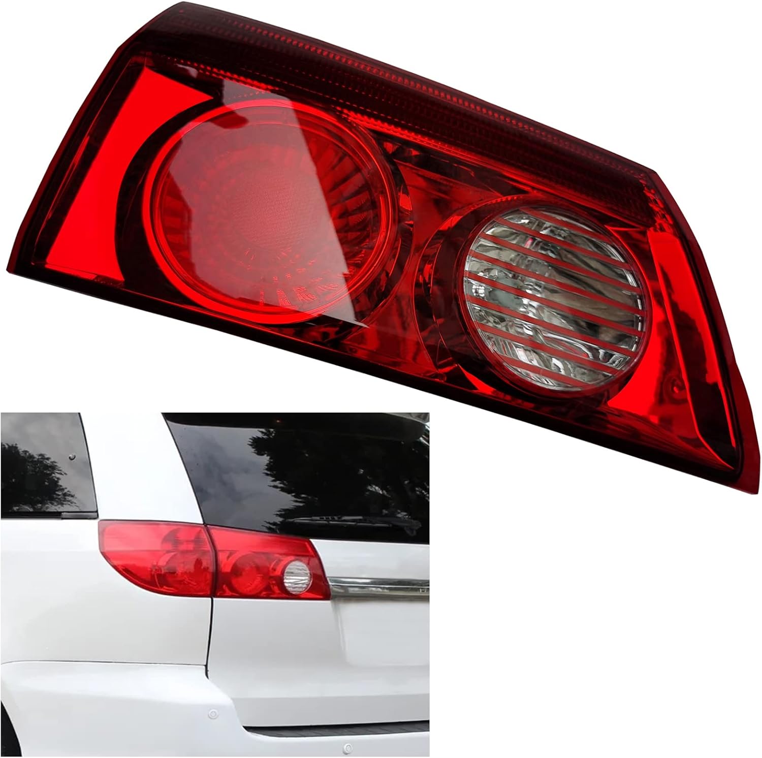 For Toyota Sienna 2006-2010 Inner Tail Lights Assembly Direct Replacement Rear Lights Red Housing Driver Side 81680AE020 (Left)