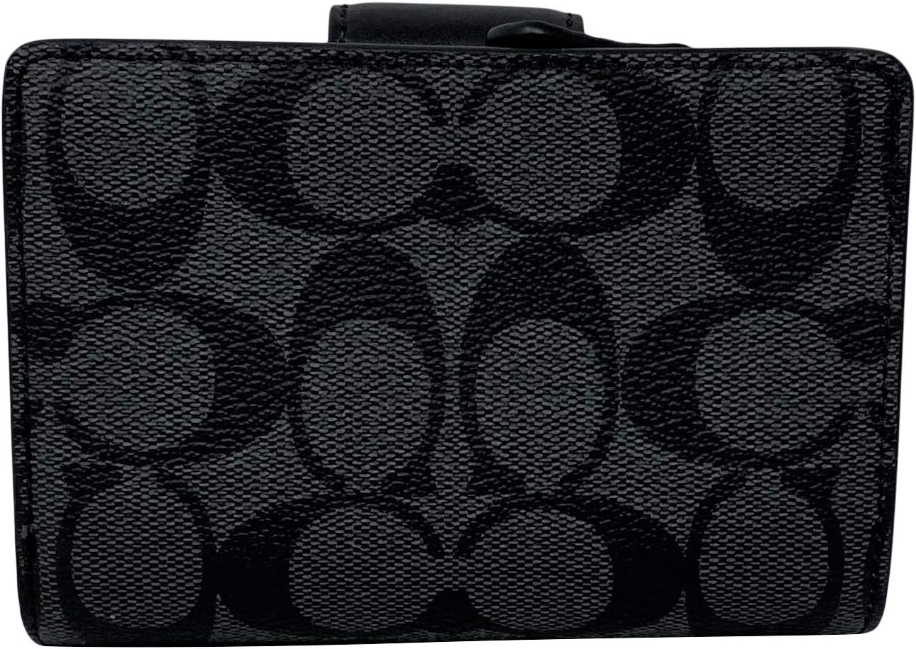 Coach Women's Medium Corner Zip Wallet in Signature Canvas (Brown - Black) : Clothing, Shoes & Jewelry