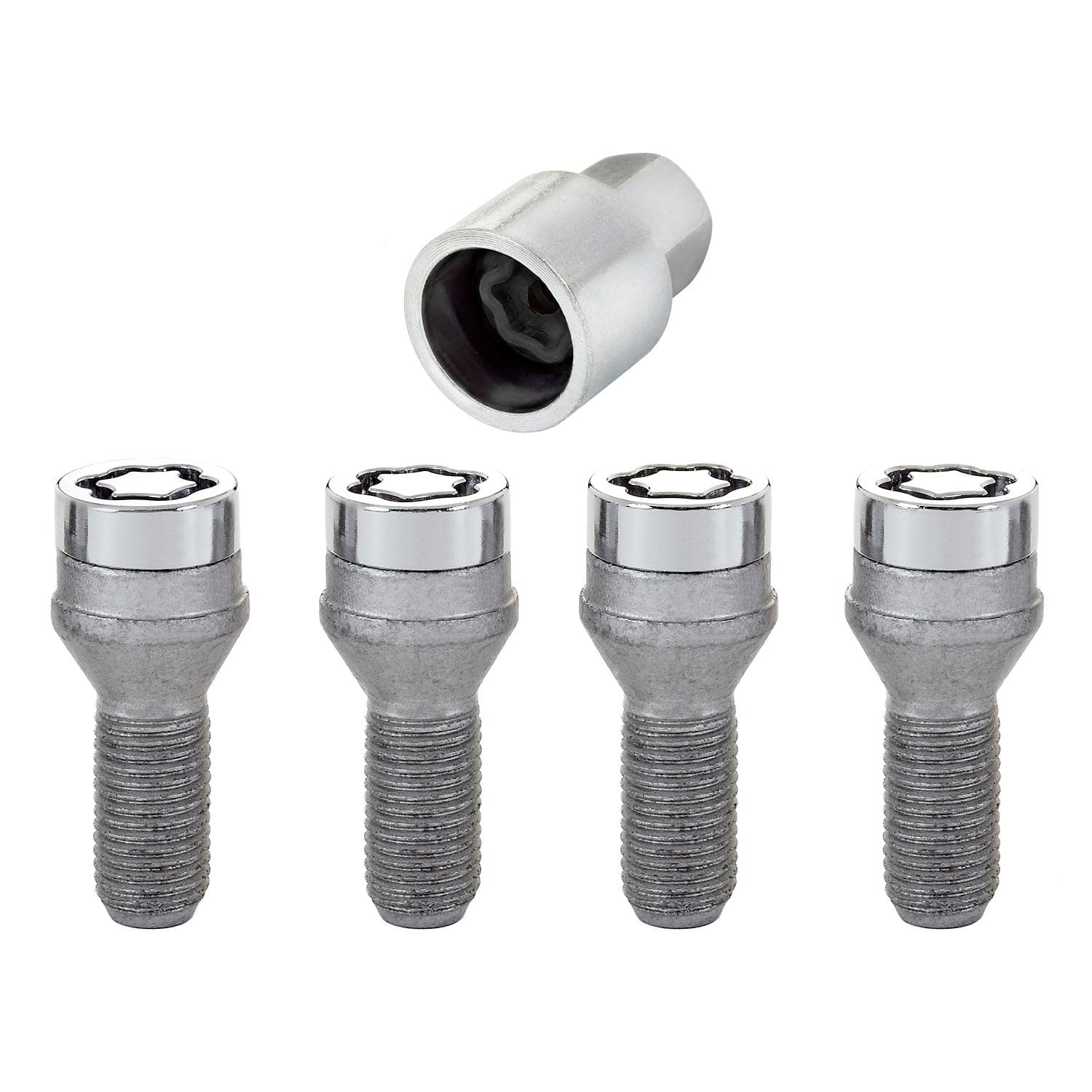 Amazon.com: McGard 27226 Chrome Bolt Style Cone Seat Wheel Locks