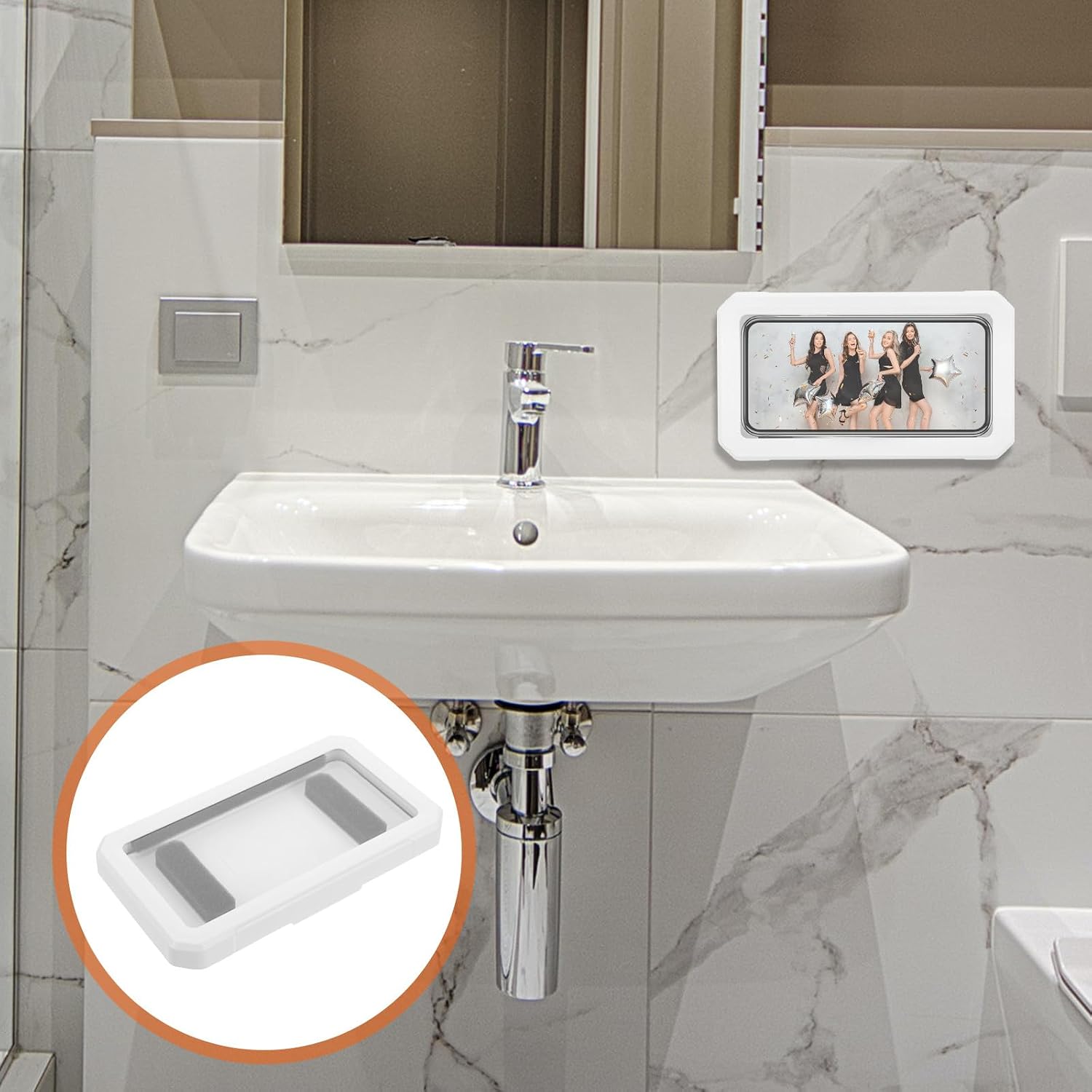 Wall Mounted Waterproof Phone Holder with Touchscreen Window image 5