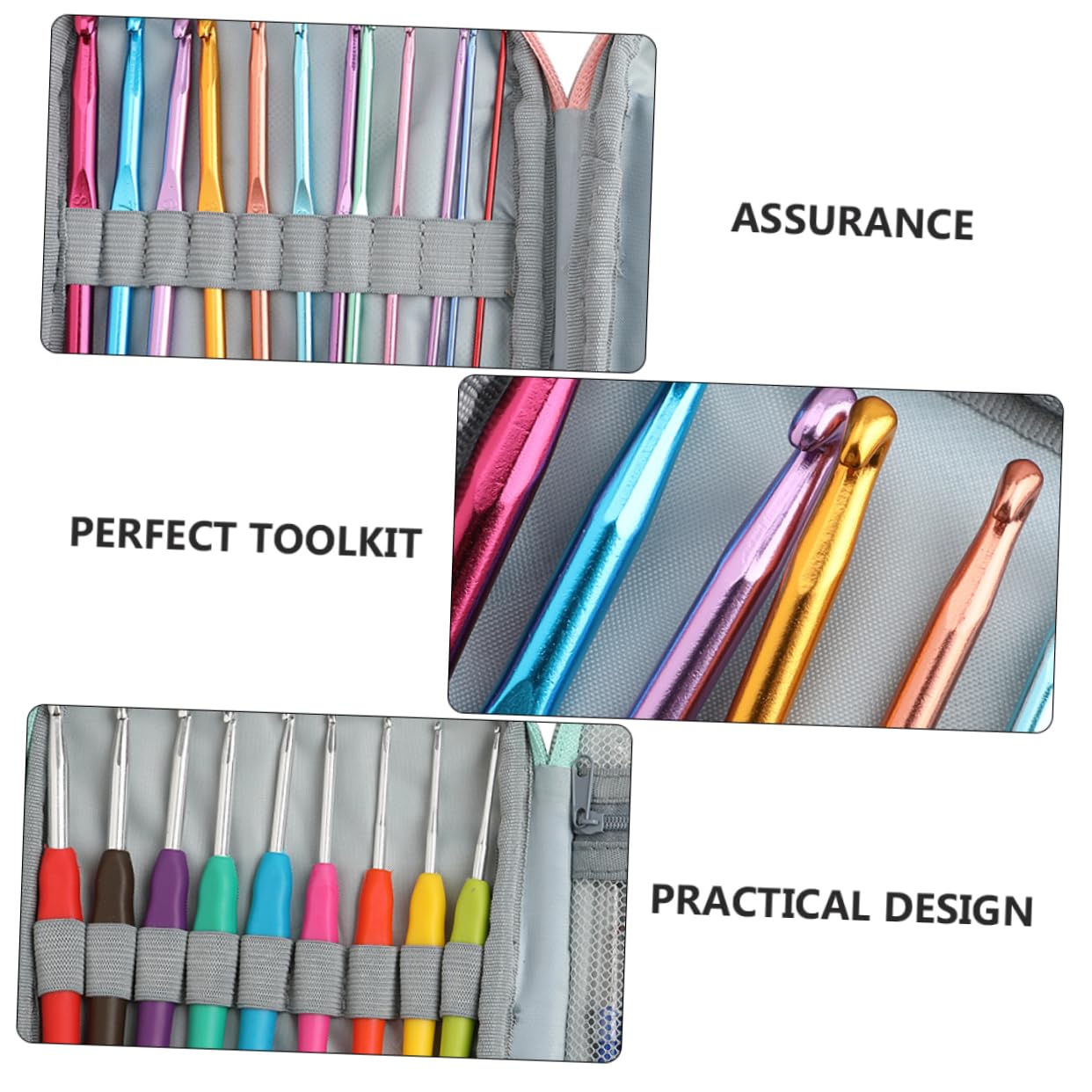 STOBOK Kit Ganchillos Crochet 30 Agujas Herramientas Para Tejer Con Hebillas y Agujas De Diferentes Tamaños