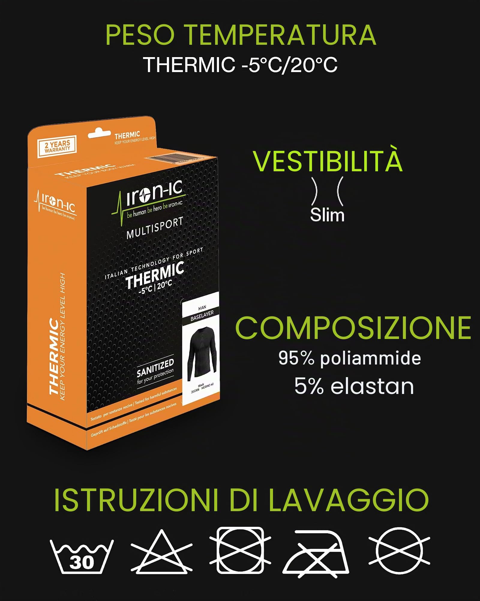Iron-Ic - Completo Donna T-Shirt e Leggings Thermo Light Seamless Traspirante e Termico - Performance Thermic - Art. 900479