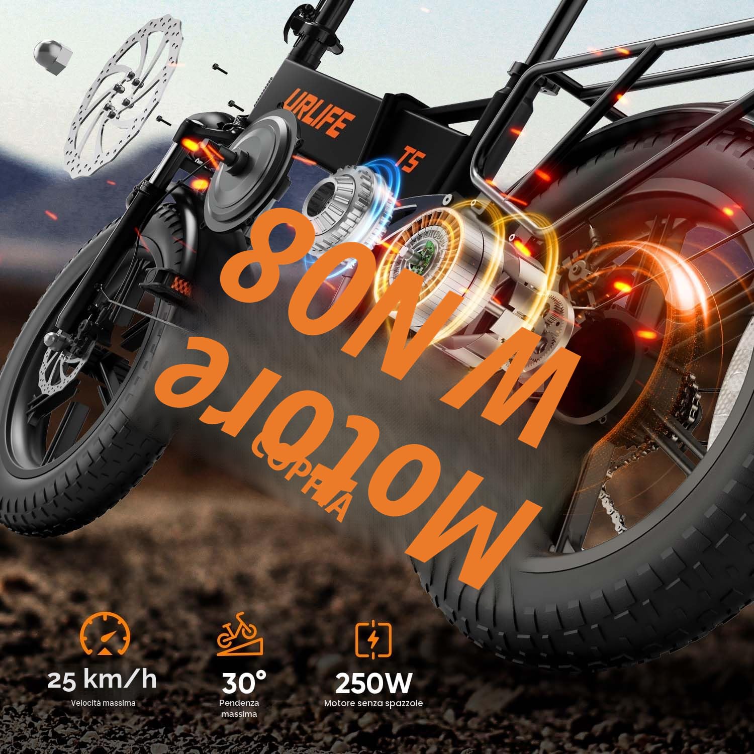 URLIFE Bici Elettrica Pieghevole 20" x 4.0 Fat Tire, Bicicletta Elettrica per Adulti con Doppia Sospensione e Cambio 7 Velocità, Batteria Estraibile 48V 13Ah, E-bike per Città e Montagna
