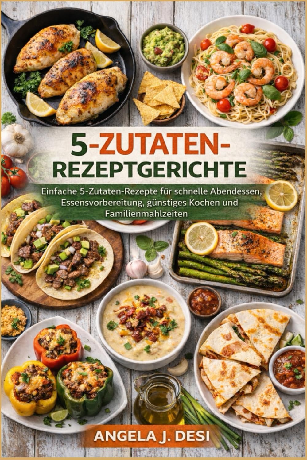 5-ZUTATEN-REZEPTGERICHTE: Einfache 5-Zutaten-Rezepte für schnelle Abendessen, Essensvorbereitung, günstiges Kochen und Familienmahlzeiten