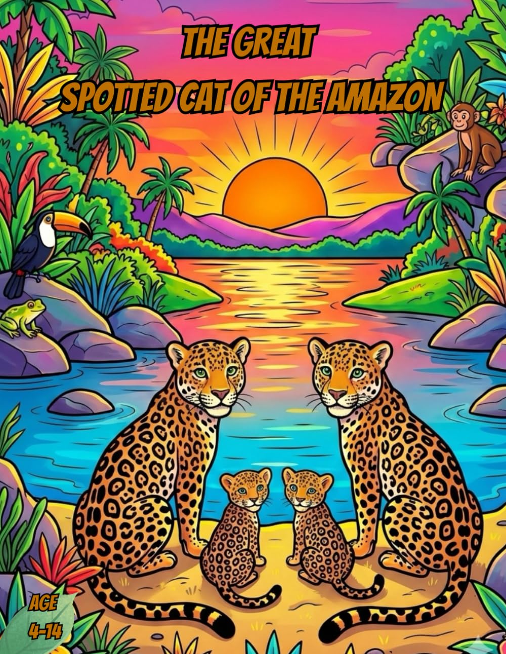 The Great Spotted Cat of the Amazon: A Wild Jungle Coloring Adventure Featuring the Majestic Big Cats of Brazil