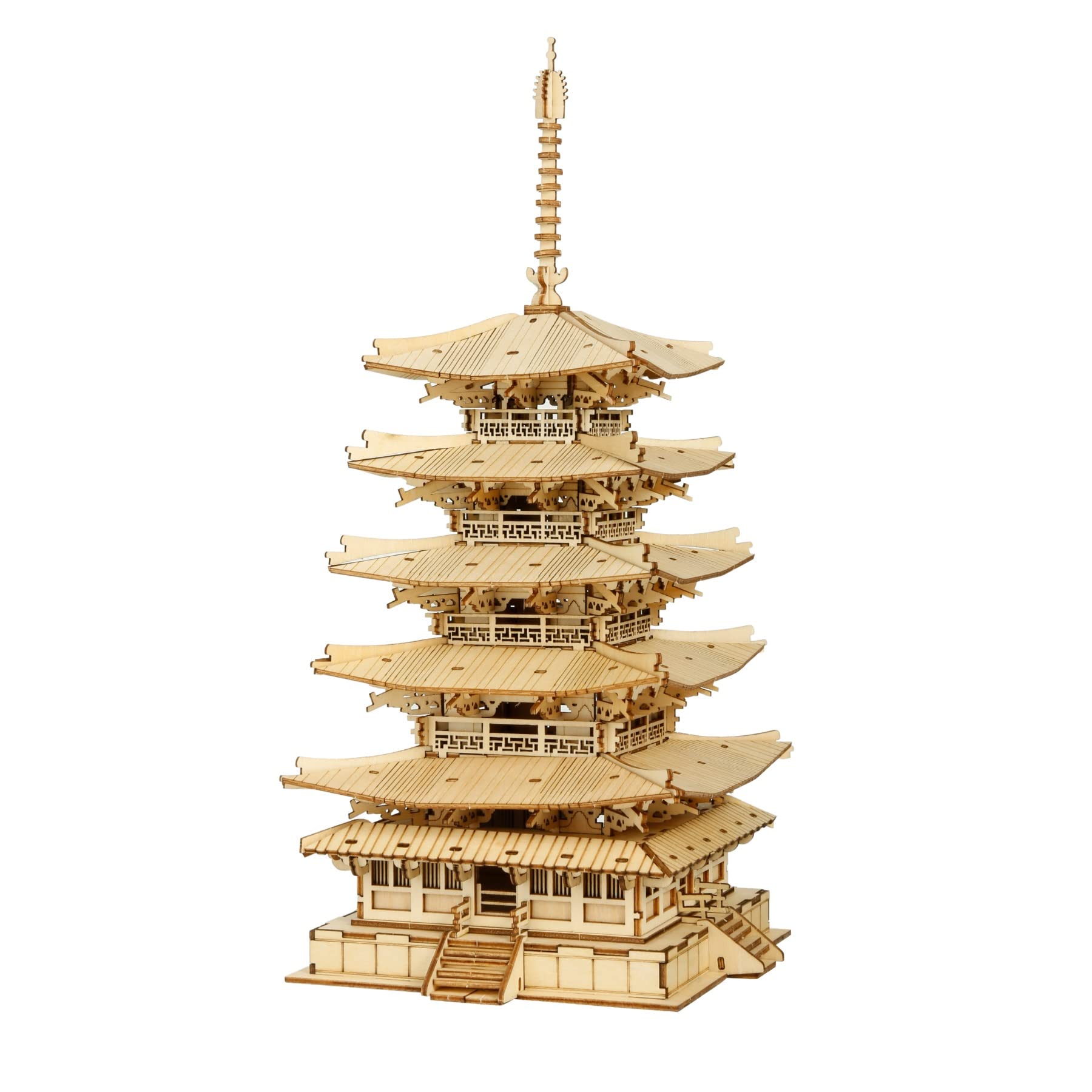 Rolife Architecure, set di puzzle 3D a cinque piani, pagoda a cinque piani, kit di modelli per adulti da costruire, decorazione per scrivania zen per la casa, regalo per uomini e bambini