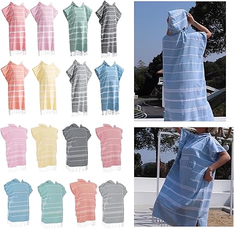 Poncho De Bain Ultra Léger Et Séchage Rapide Avec Capuche, Pour Surf Et Plage, Motif Attrape-rêves
