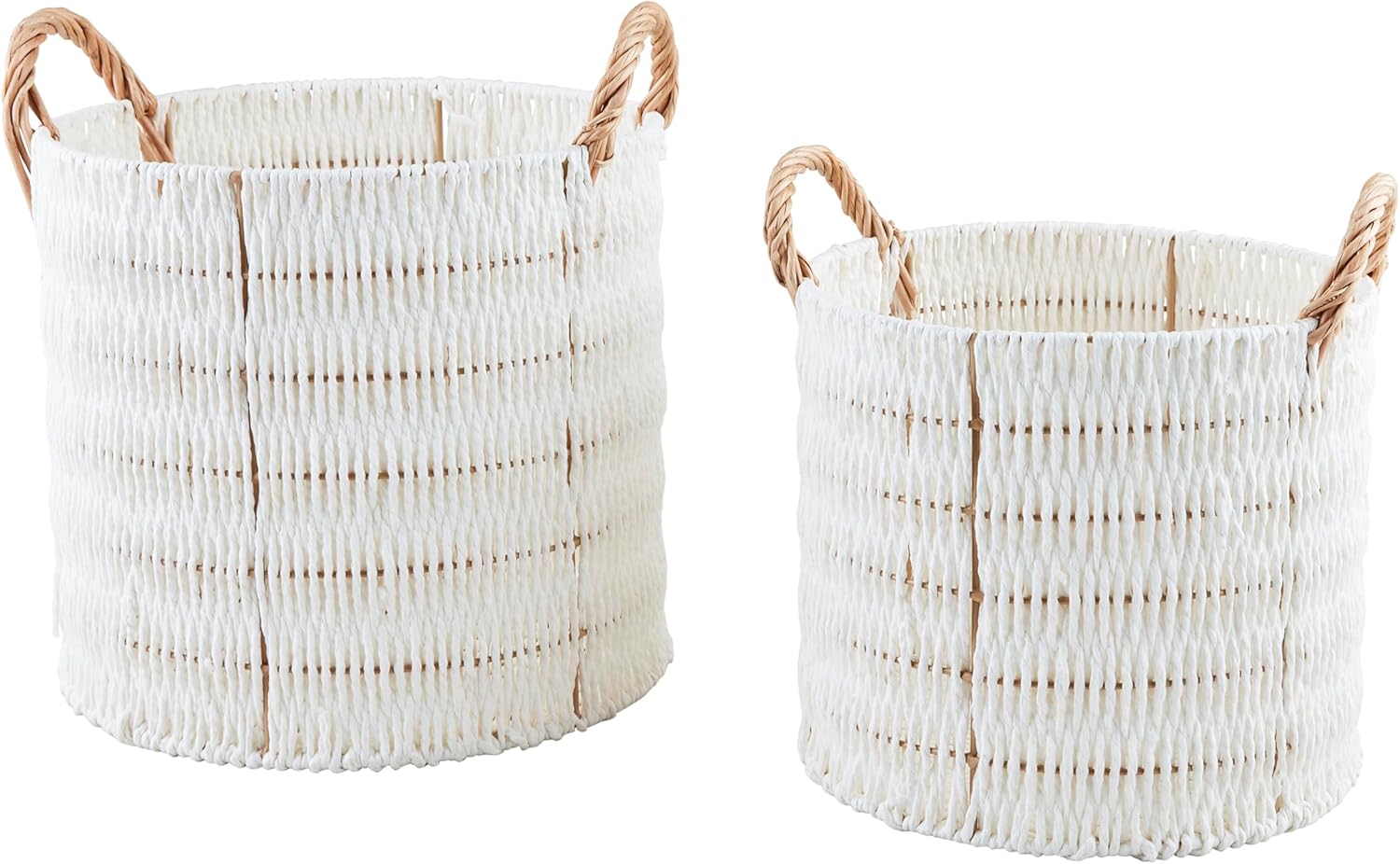 Mud Pie Paper Rope Nested Baskets; Small 12 1/2" X 11 1/2" Dia | Large 14 1/2" X 13 1/2" Dia