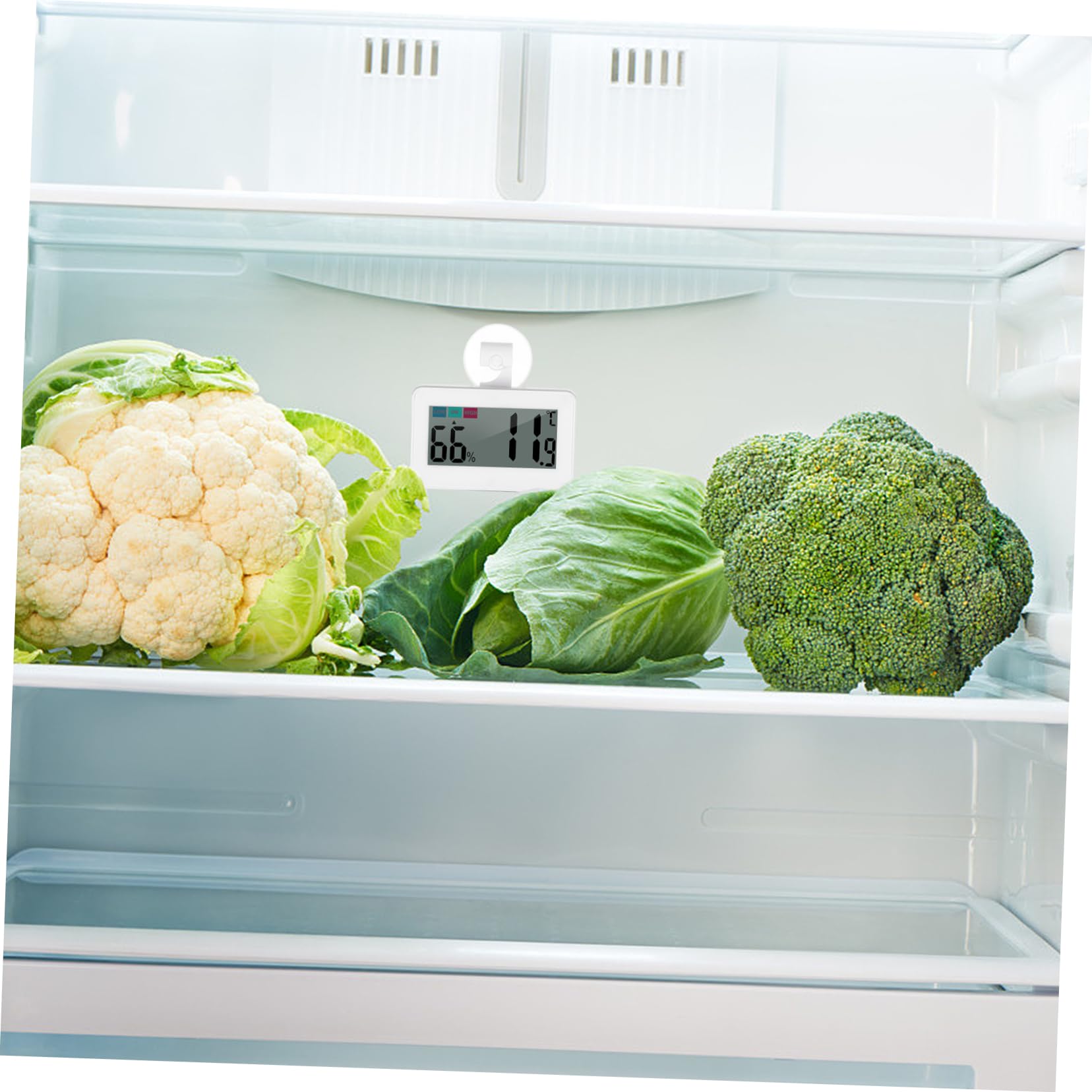 Zerodeko 3pezzi Termometro Igrometro Elettronico Compatto Per Cucina e Frigorifero Misuratore Di Temperatura e Umidità Portatile Con Monitoraggio Reale e Display Per Ambienti Interni Ed