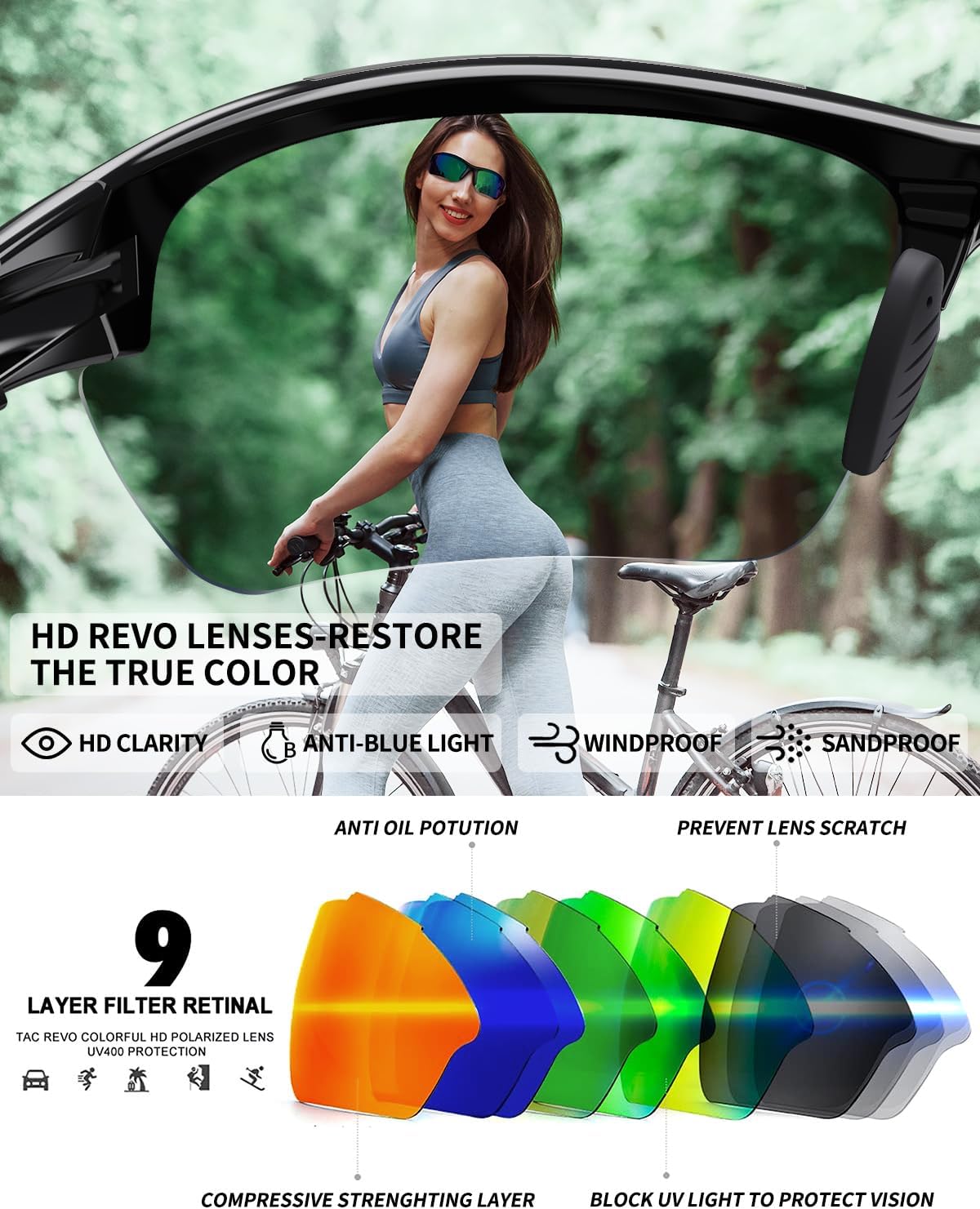 Polarized Sports Sunglasses for Men Women Youth Baseball Running Cycling Driving Fishing Tennis Golf Motor TAC UV400 TR90 - Image 3