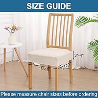 Vista 2 de Smiry Juego de 8 fundas de asiento impermeables para sillas de comedor, tela jacquard elástica, extraíble y lavable, fundas protectoras de asiento