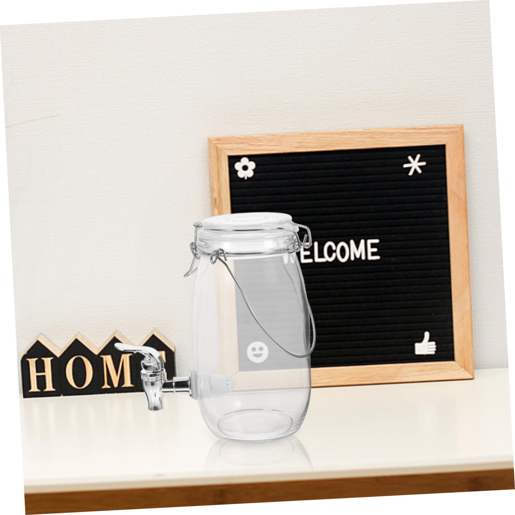 TOYANDONA Dispensador de Bebidas con Grifo 1.5l Vidrio Transparente Abs Práctico para Hogar y Bar Almacenamiento Bebidas Refrescos