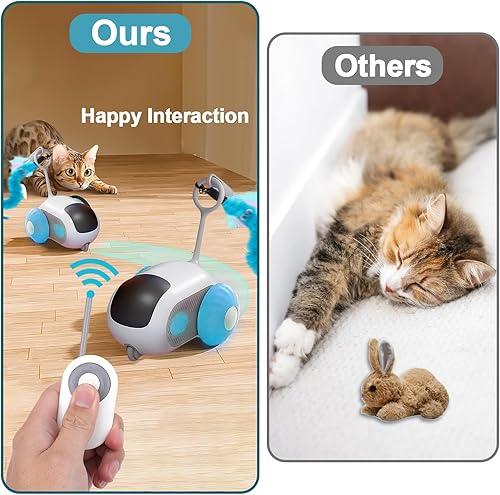 Miniatura 7 de BABORUI Juguete interactivo mejorado para gatos 3.0 con control remoto de 2 velocidades, juguetes automáticos para gatos de interior