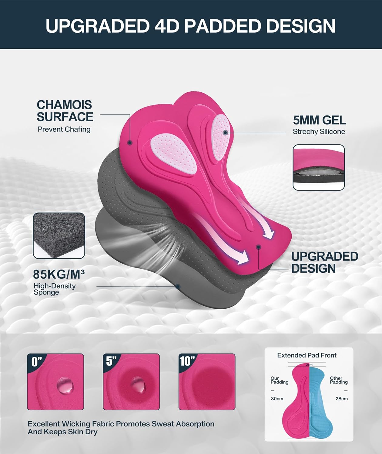 Heathyoga Womens 4D Padded Bike Shorts with Pockets Padding Cycling Shorts Women Bicycle Shorts Biker Biking Shorts - Image 4