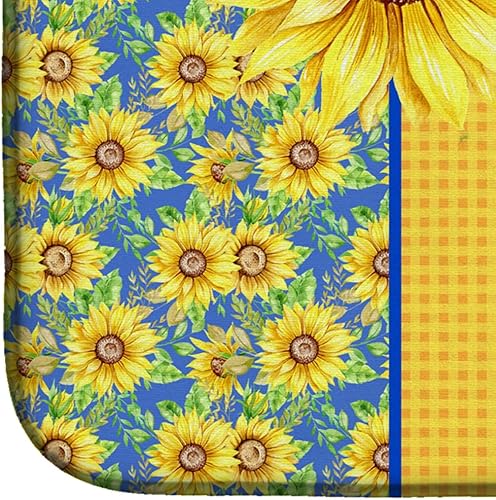 Miniatura 4 de Caroline's Treasures WDK5314DDM Summer Sunflowers Grizzle and Tan Airedale Terrier - Tapete de secado de platos, 14 x 21 pulgadas, multicolor