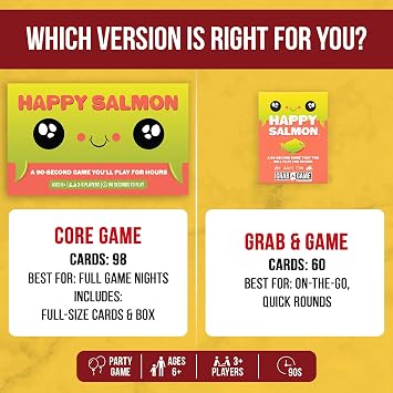 Exploding Kittens Happy Salmon Grab & Game, 3-5 Players, Ages 6+