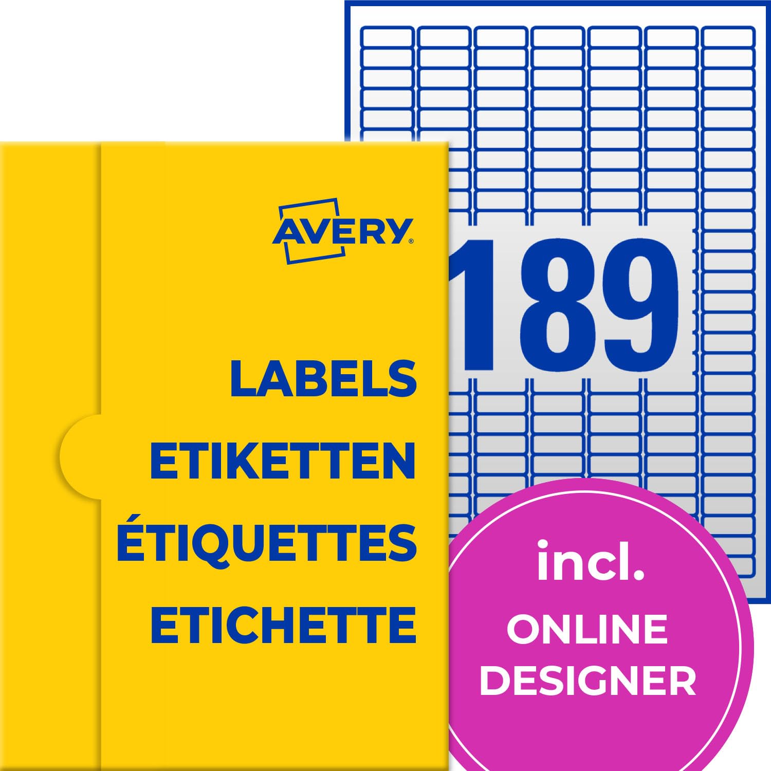 AVERY Zweckform transparente Etiketten (4.725 Klebeetiketten, 25x10mm auf A4, selbstklebend, Aufkleber zum Bedrucken, wetterfest, Beschriftungen/Produktaufkleber) 25 Blatt, durchsichtig