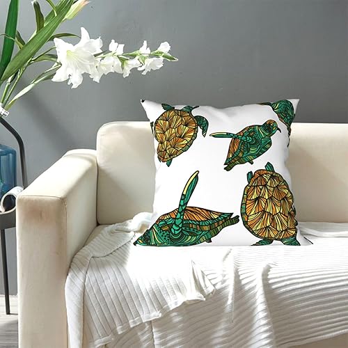 Miniatura 5 de Aimeryup Throw Pillow Covers 18x18 Inch Green Turtle Decorative Pillow Covers Cushion Covers cojines decorativos para sala Pillow Cases Cute Throw