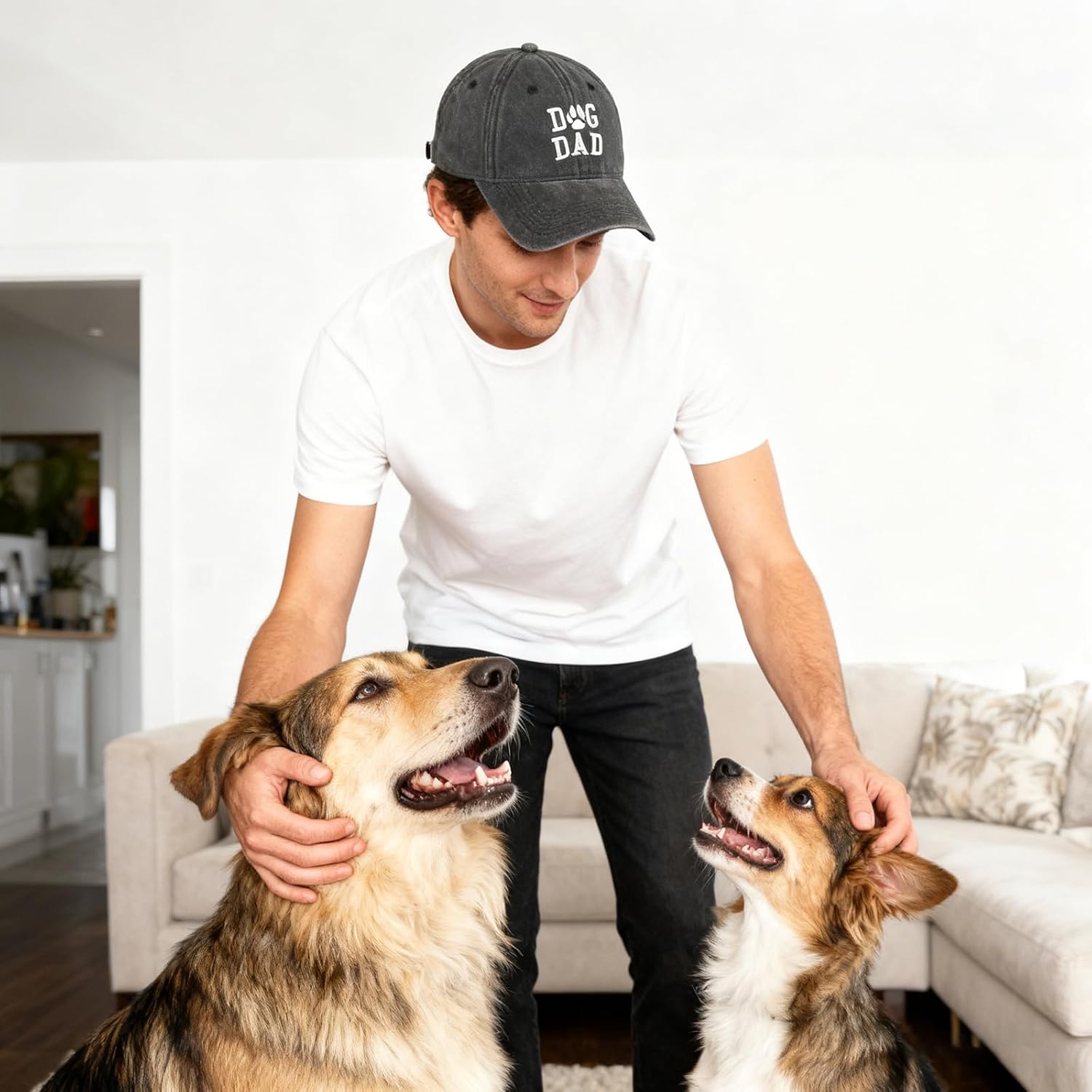 Embroidered Vintage Washed Cotton Baseball Cap, Adjustable Unisex Pet Dad Hat for Men Women Outdoor Casual Gift image 3