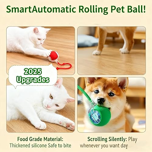 Miniatura 4 de Pelotas interactivas de juguete para gatos, bolas interactivas de juguetes para gatos de interior, nueva bola activada por movimiento con movimiento