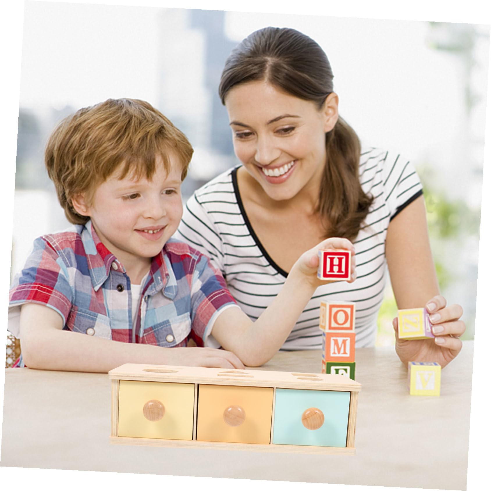 Caja Montessori de Madera Educativa para Juguete Intelectual Multifuncional con Desarrollo de Motricidad Fina y Reconocimiento de Colores para Bebés y Preescolares Regalo para