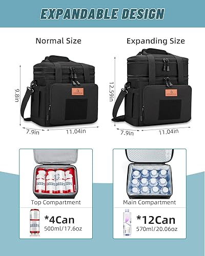 Miniatura 3 de Lonchera táctica para hombres, gran bolsa de almuerzo con aislamiento expandible, duradera, impermeable, a prueba de fugas, para adultosviajes de