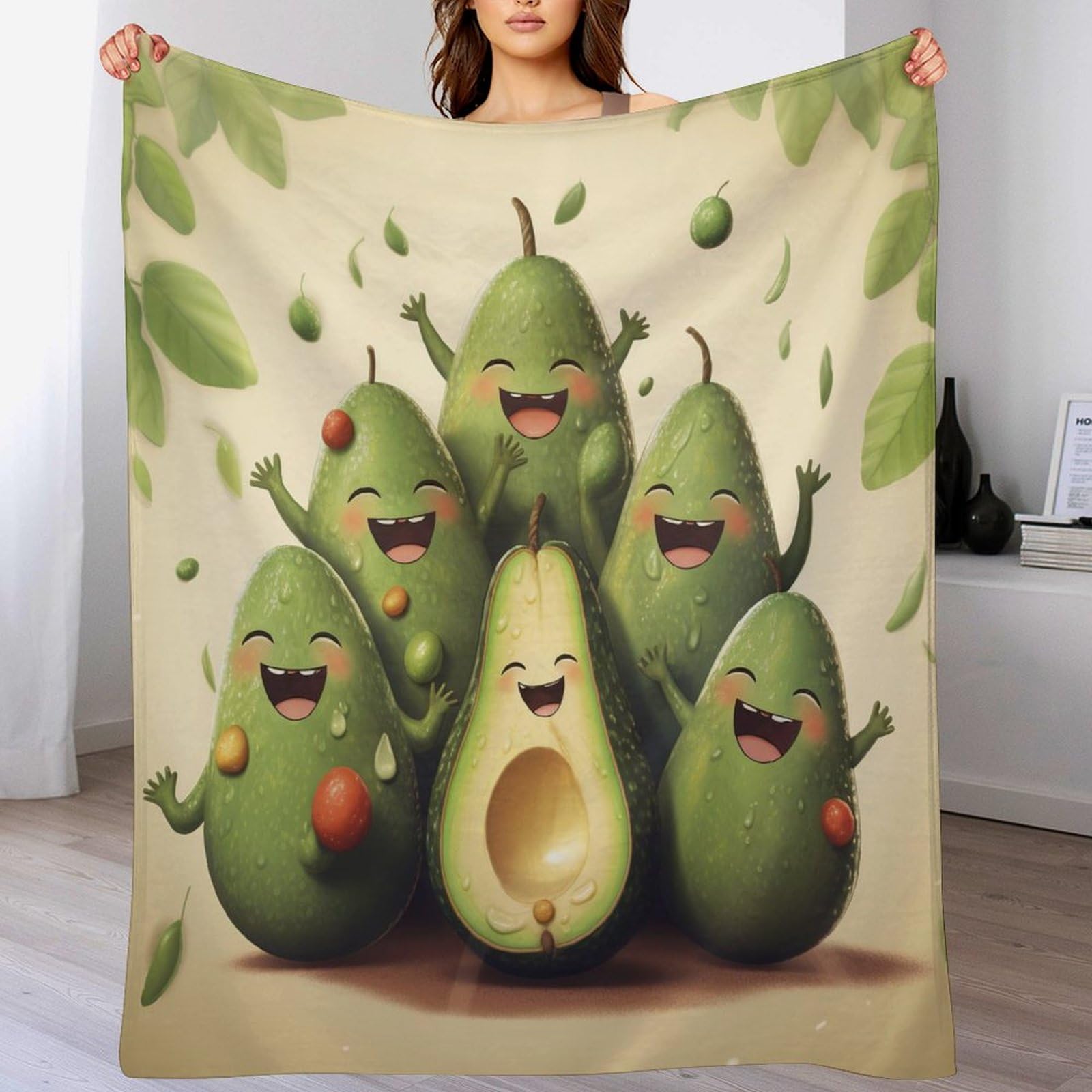 Couverture polaire fruit chaude douce lavable en machine pour lit 150x200