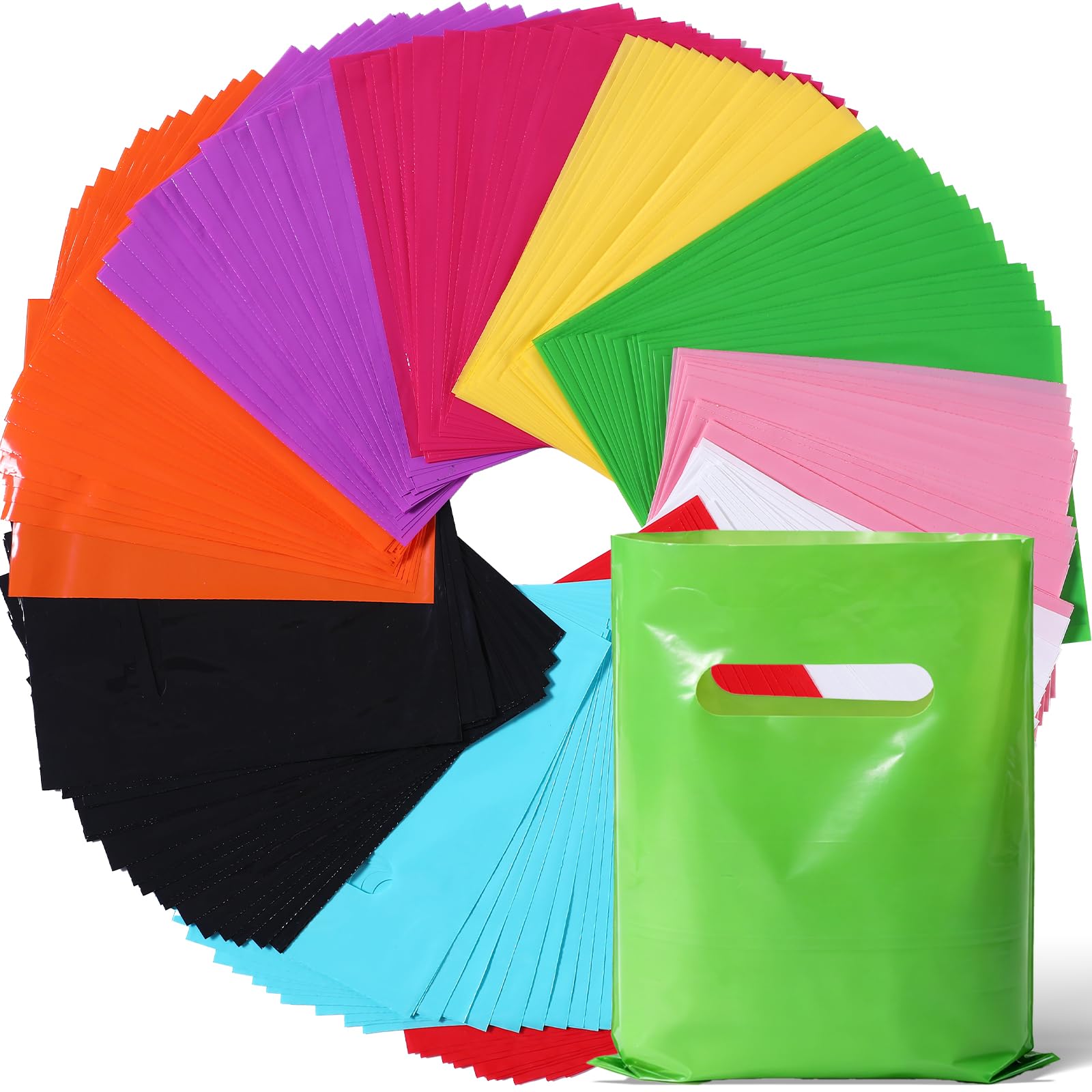HOIIOH 200 Pack Small Plastic Party Bags with Handles 15x20cm โ image 1