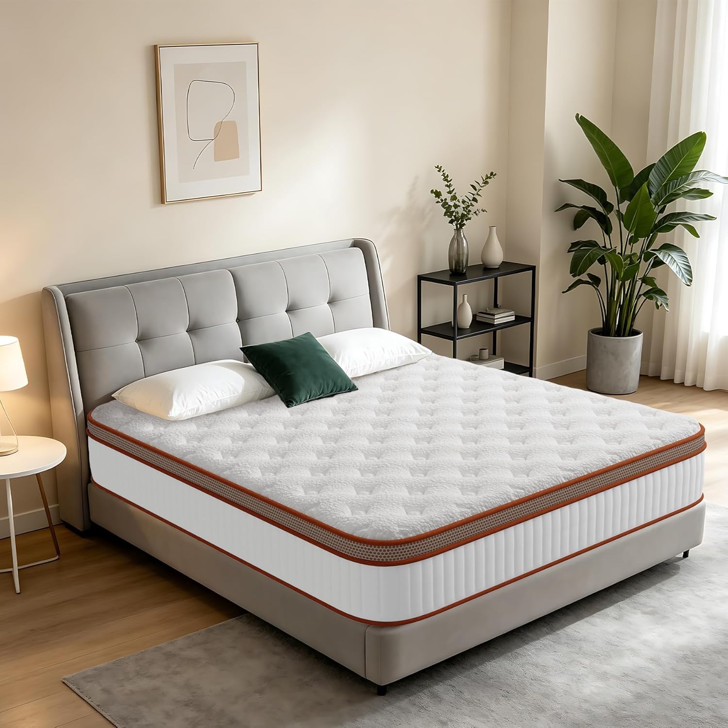 DANNASI Double Mattresses, 11 Inch Hybrid Mattress, Gel Memory Foam & Individually Pocket Springs, Medium Firm Mattress Double 4FT6 for Pressure Relief and Motion Isolation, 135x190x28 cm