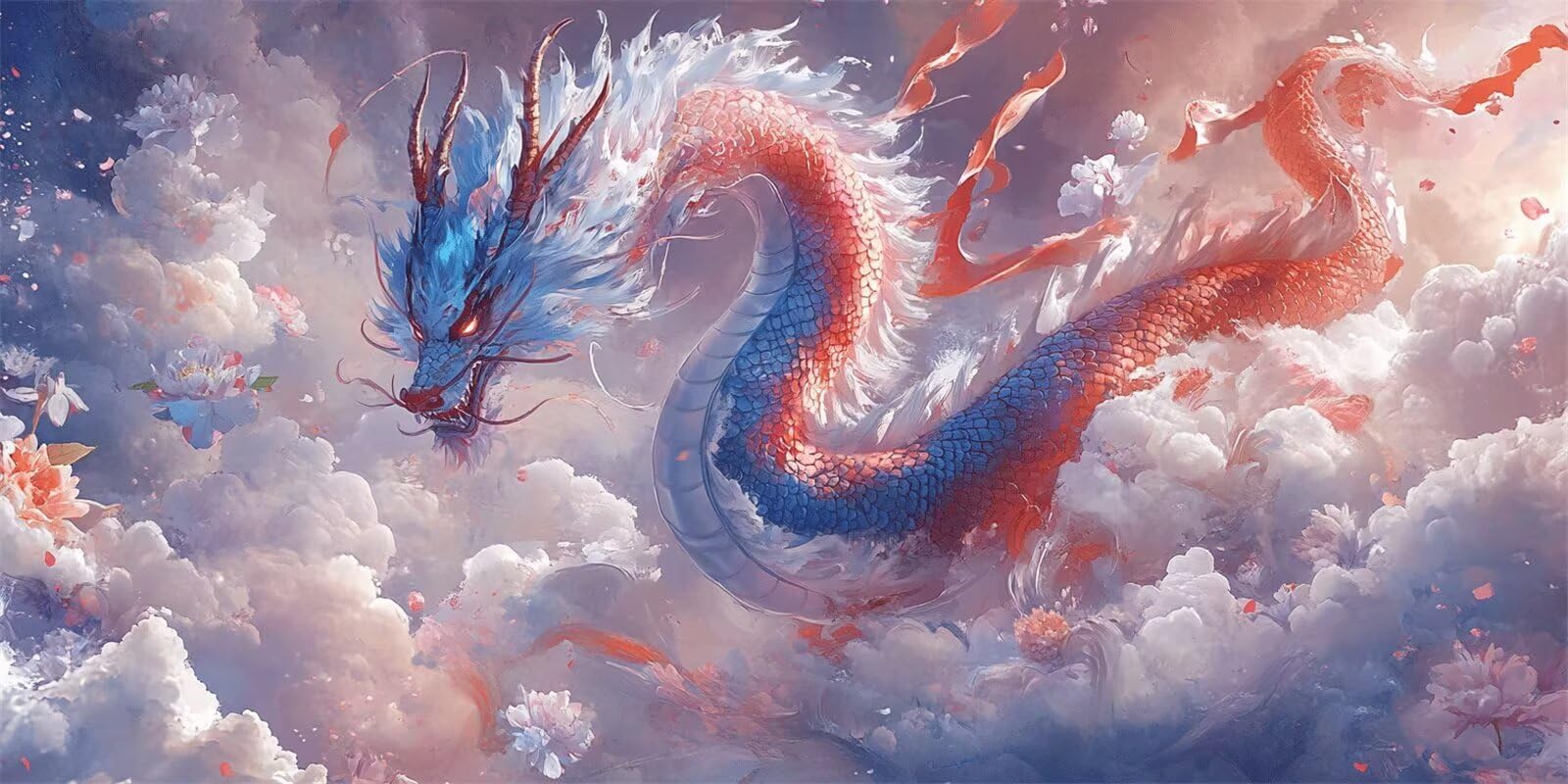 Diamond Painting Kits for Adults Cartoon, Dragon Diamod Art Painting Kits for Beginner, DIY Square Full Drill Diamond Dots Crystal Art Paintings for Home Wall Room Decor, Gifts for Women 50x100cm-222