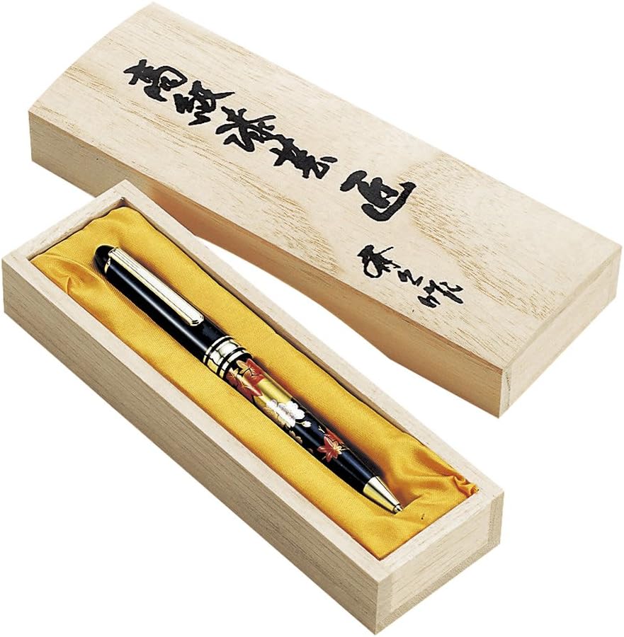 High Quality Maki-E Ballpoint Pen, Black (with Paulownia Box) 1373